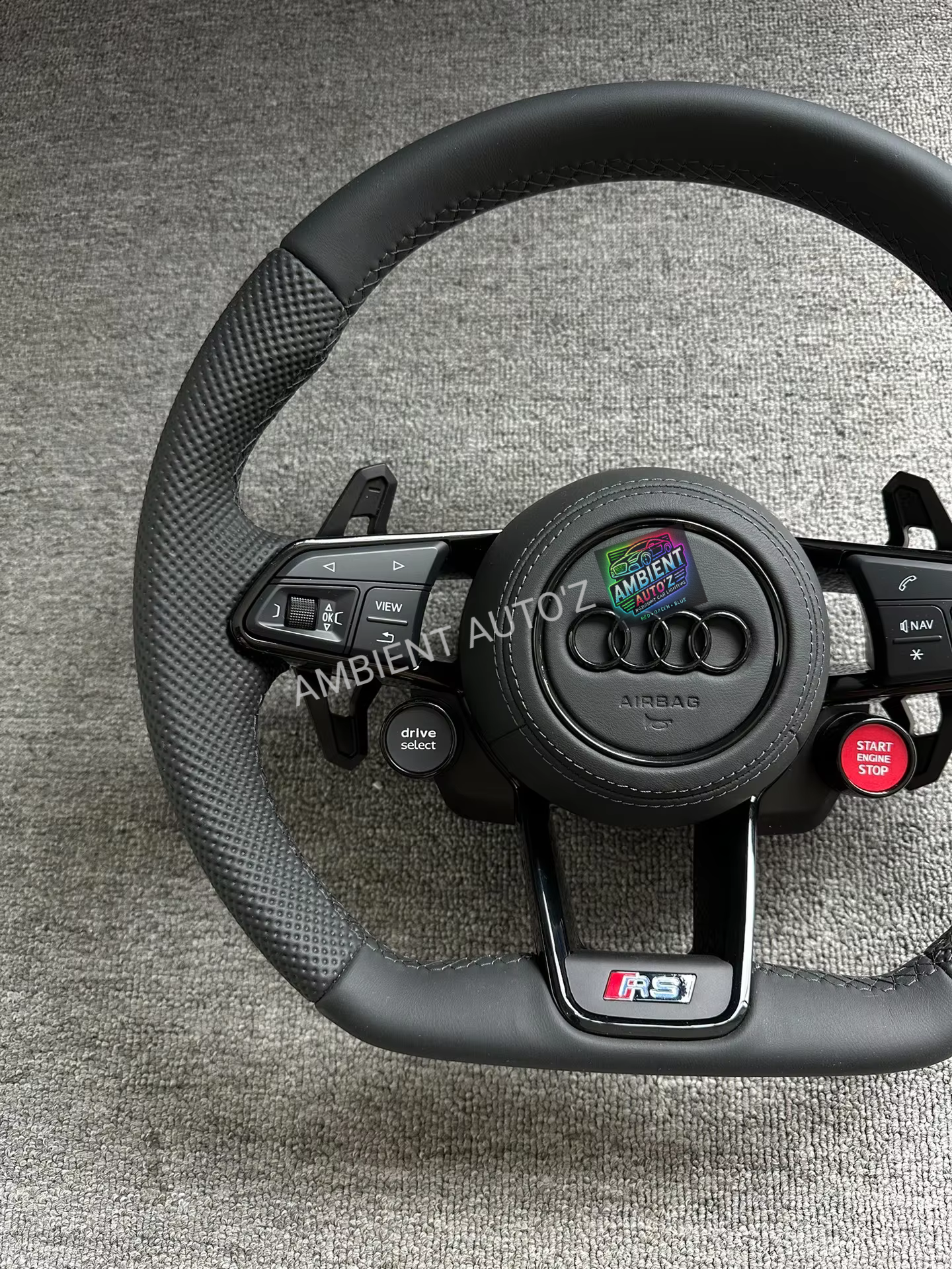 Audi S RS Steering Wheel – Leather – Paddle Shifters (Airbag + Buttons Included) - ALL MODELS