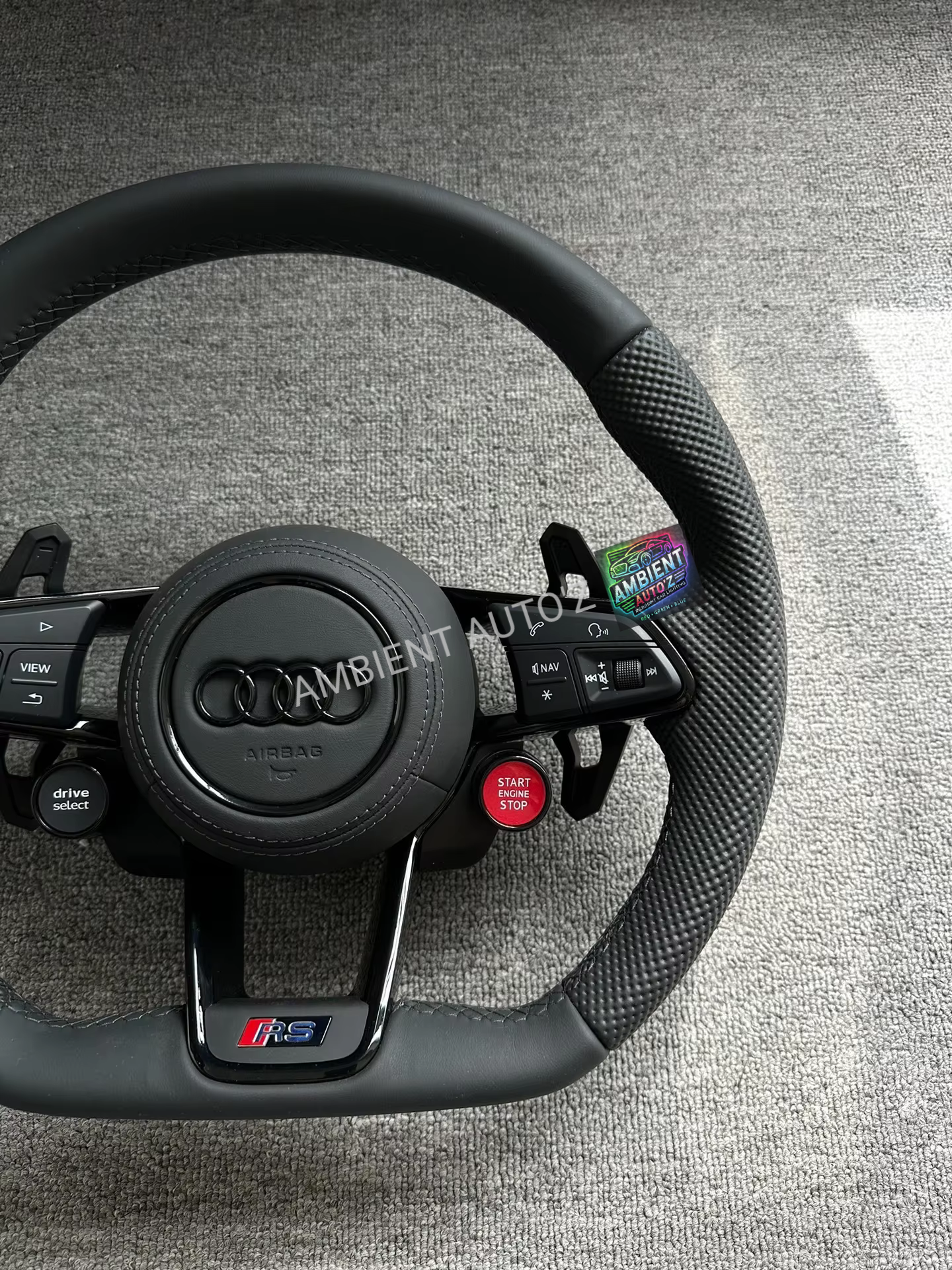Audi S RS Steering Wheel – Leather – Paddle Shifters (Airbag + Buttons Included) - ALL MODELS