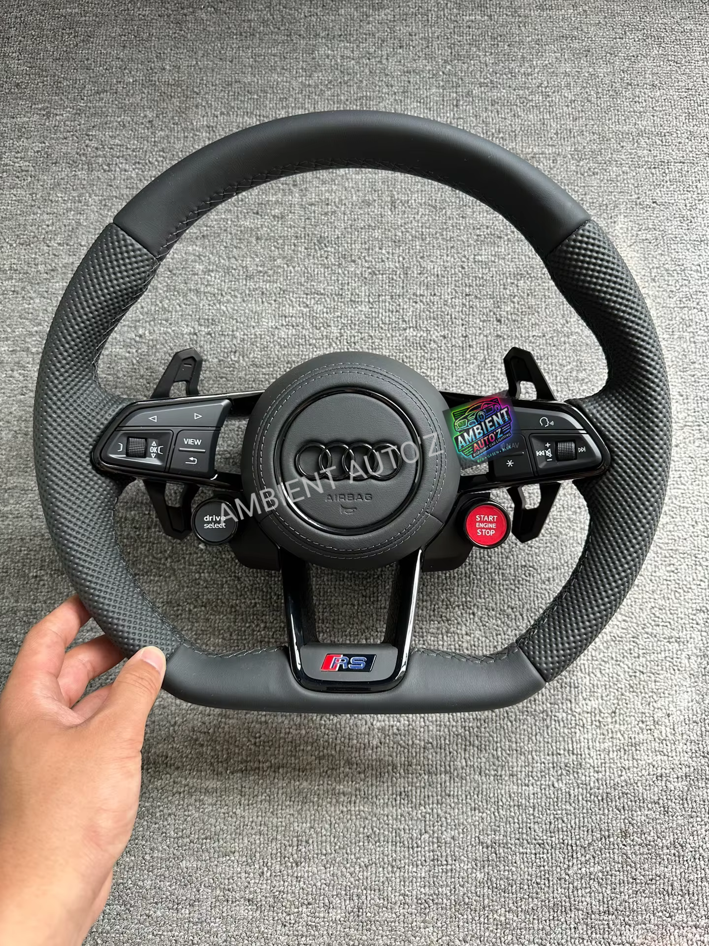 Audi S RS Steering Wheel – Leather – Paddle Shifters (Airbag + Buttons Included) - ALL MODELS