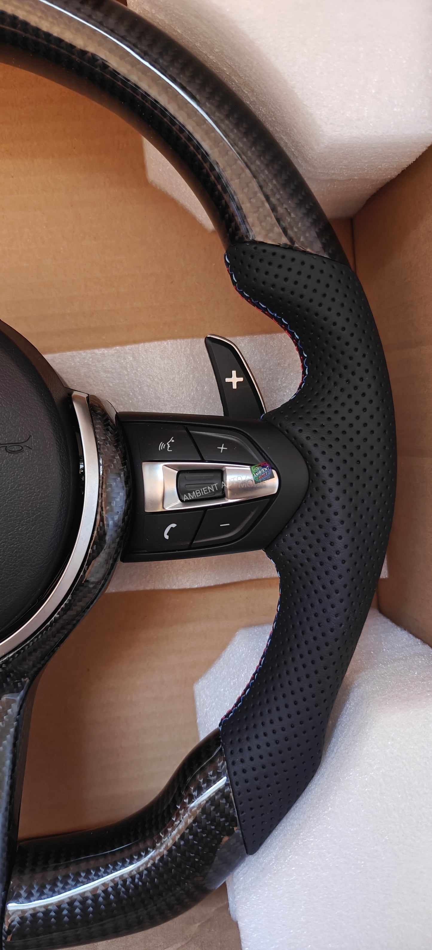 BMW M Sport Carbon Fibre & Leather Steering Wheel – Paddle Shifters - F SERIES