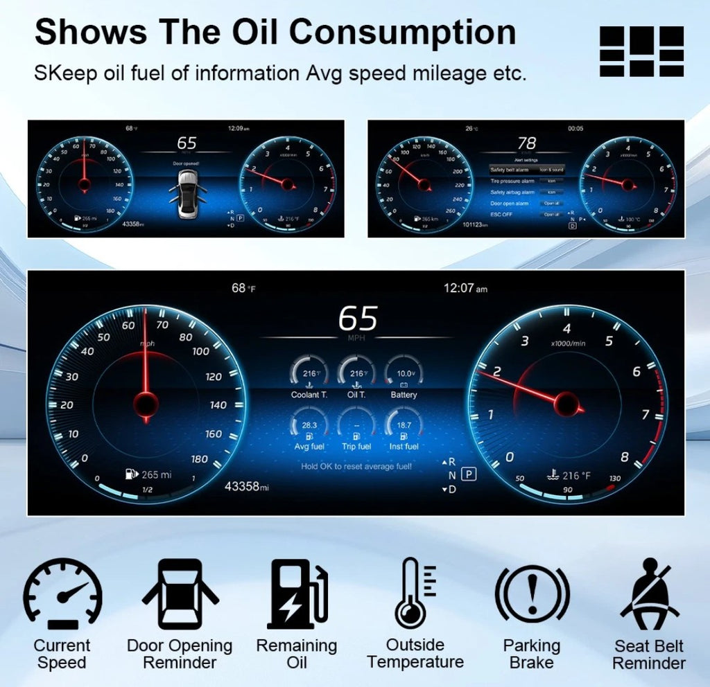 Mercedes-Benz C-Class Digital LCD Instrument Cluster