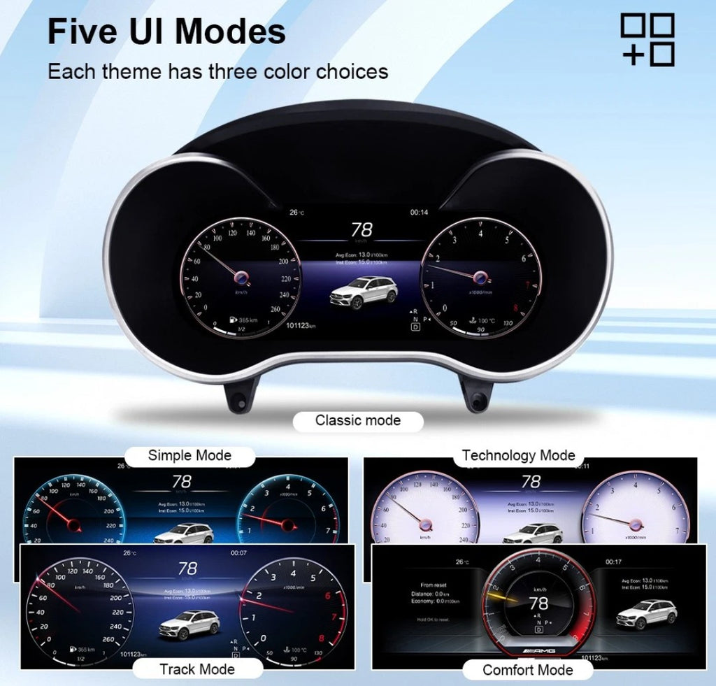 Mercedes-Benz C-Class Digital LCD Instrument Cluster