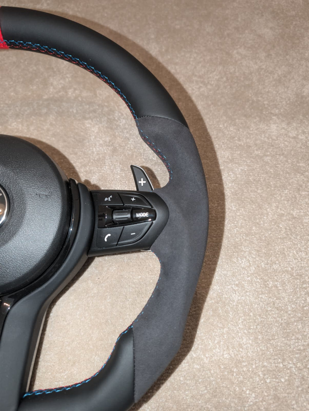 BMW F Gen Gloss Black Flat Bottom Steering Wheel – Alcantara & Leather