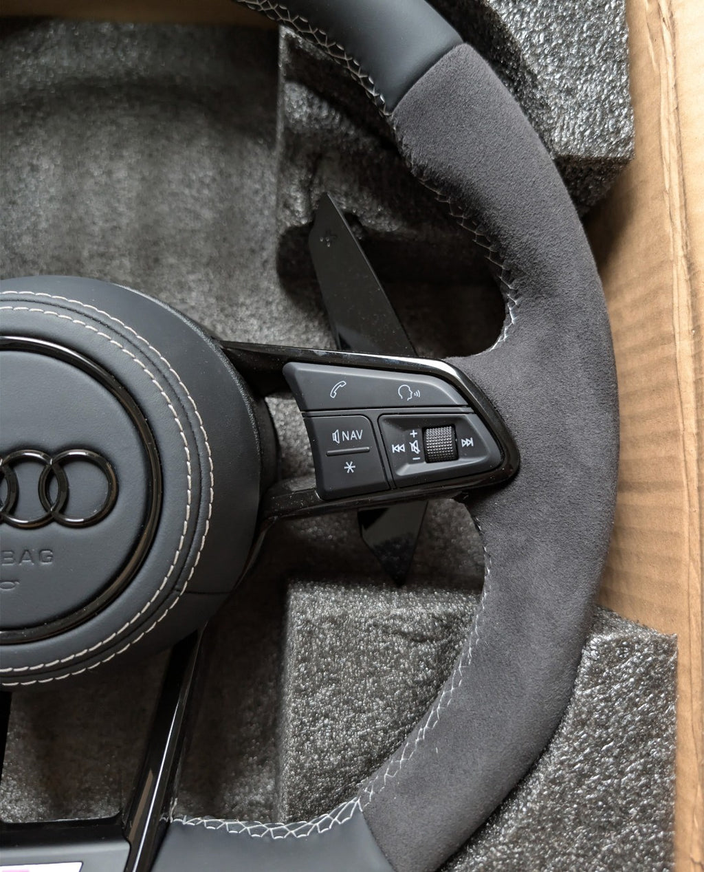 Audi S RS Flat Bottom Steering Wheel – Leather & Alcantara