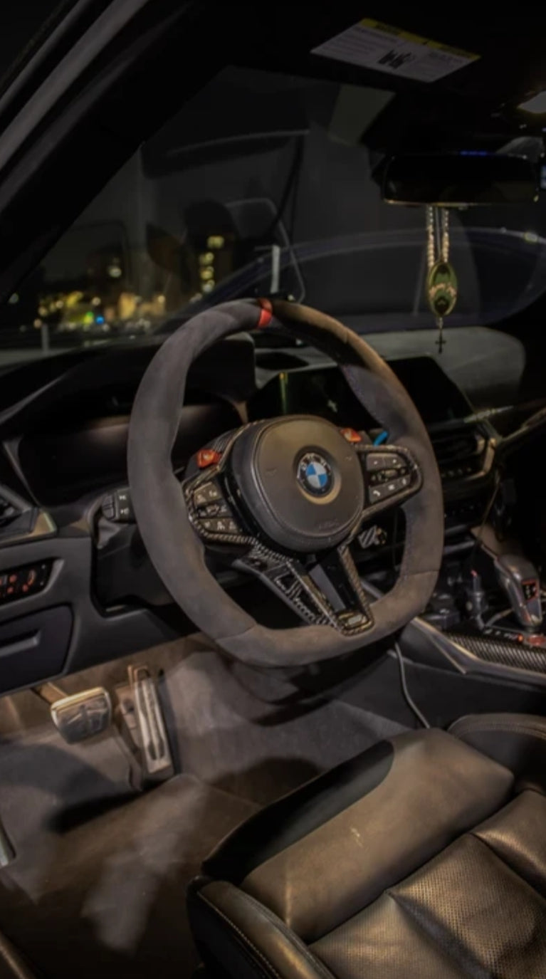 BMW G Series Flat Bottom Steering Wheel - Alcantara