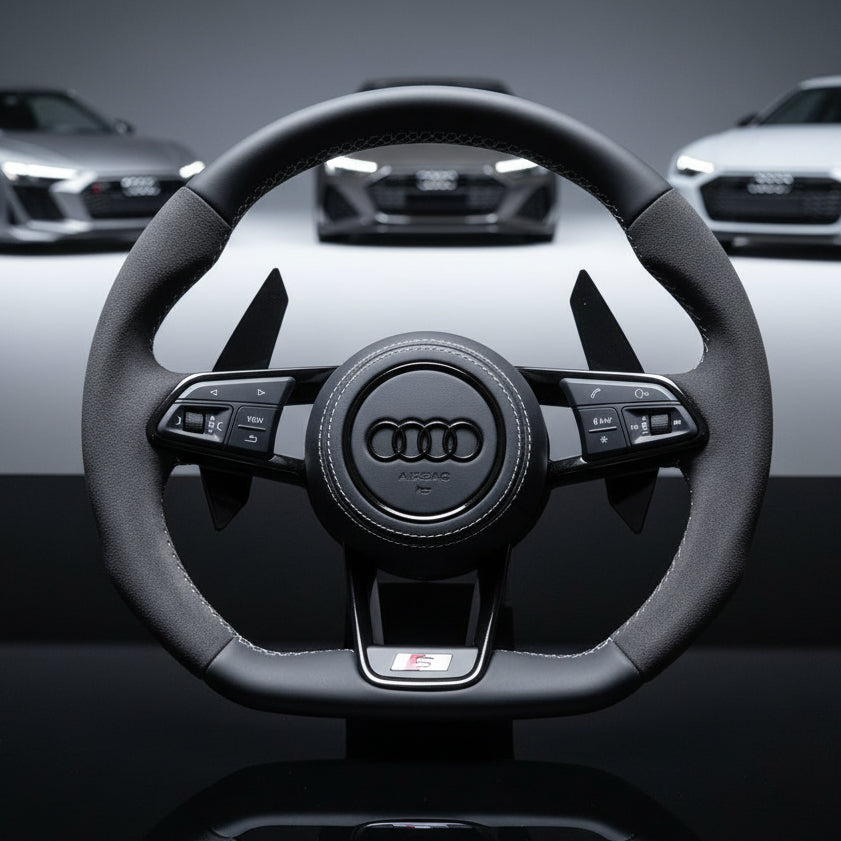 Audi S RS Flat Bottom Steering Wheel – Leather & Alcantara