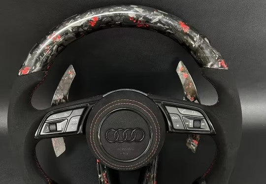 Audi S RS Steering Wheel – Forged Carbon & Perforated Leather