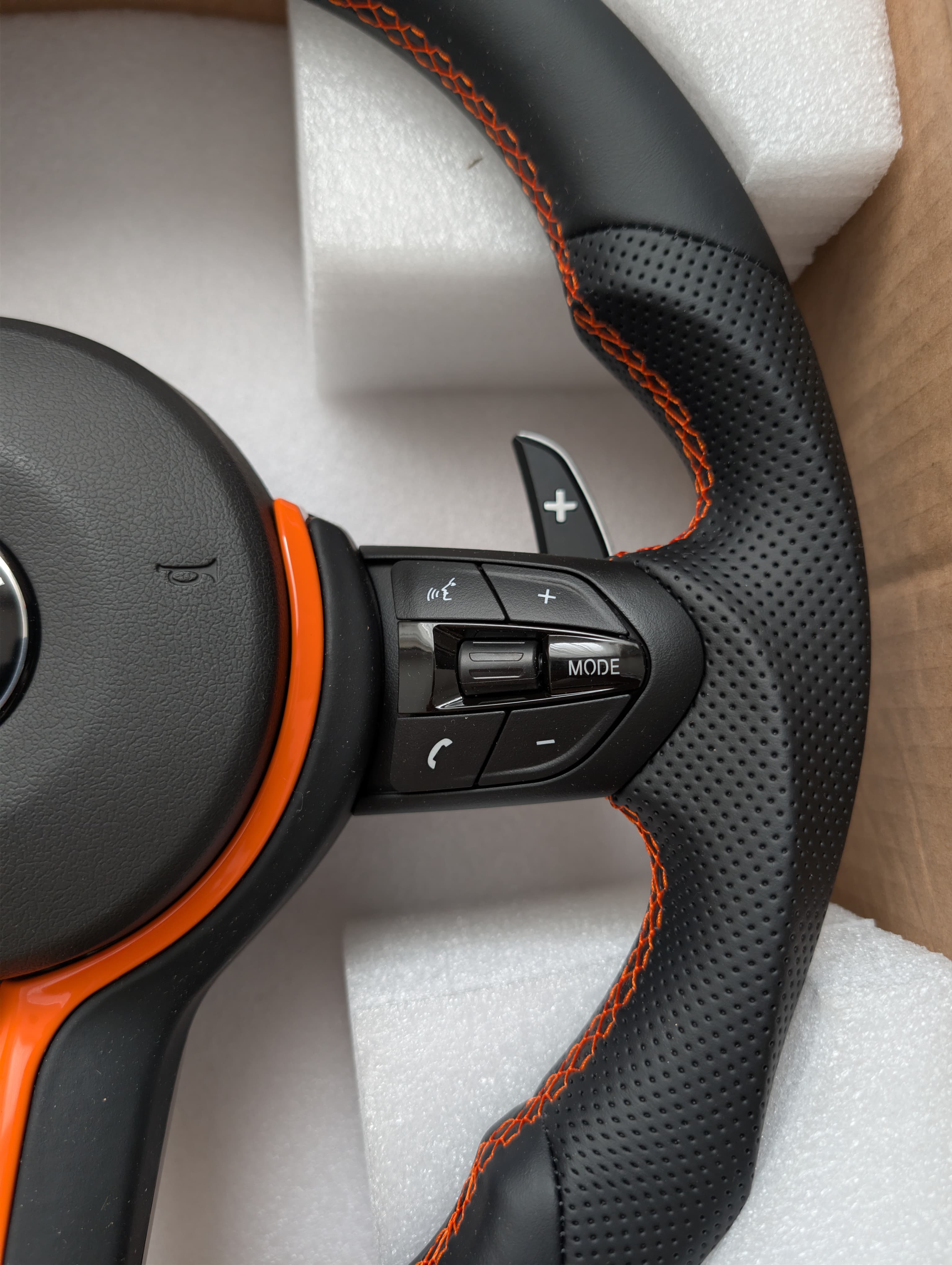BMW F Series Flat Bottom M Sport Steering Wheel – Orange Edition