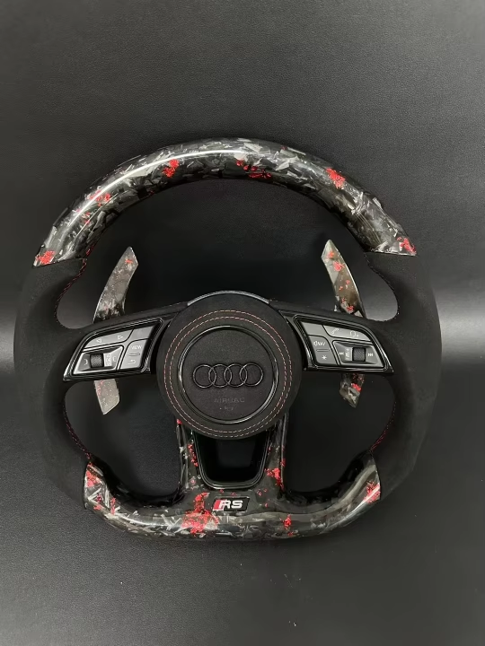 Audi S RS Steering Wheel – Forged Carbon & Perforated Leather