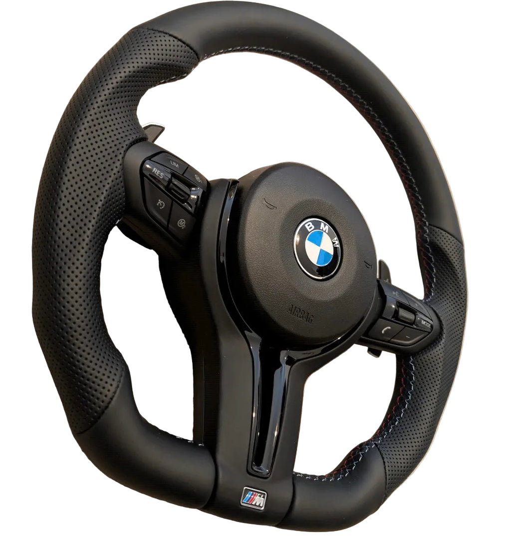 BMW F Gen Gloss Black Flat Bottom Steering Wheel – Leather