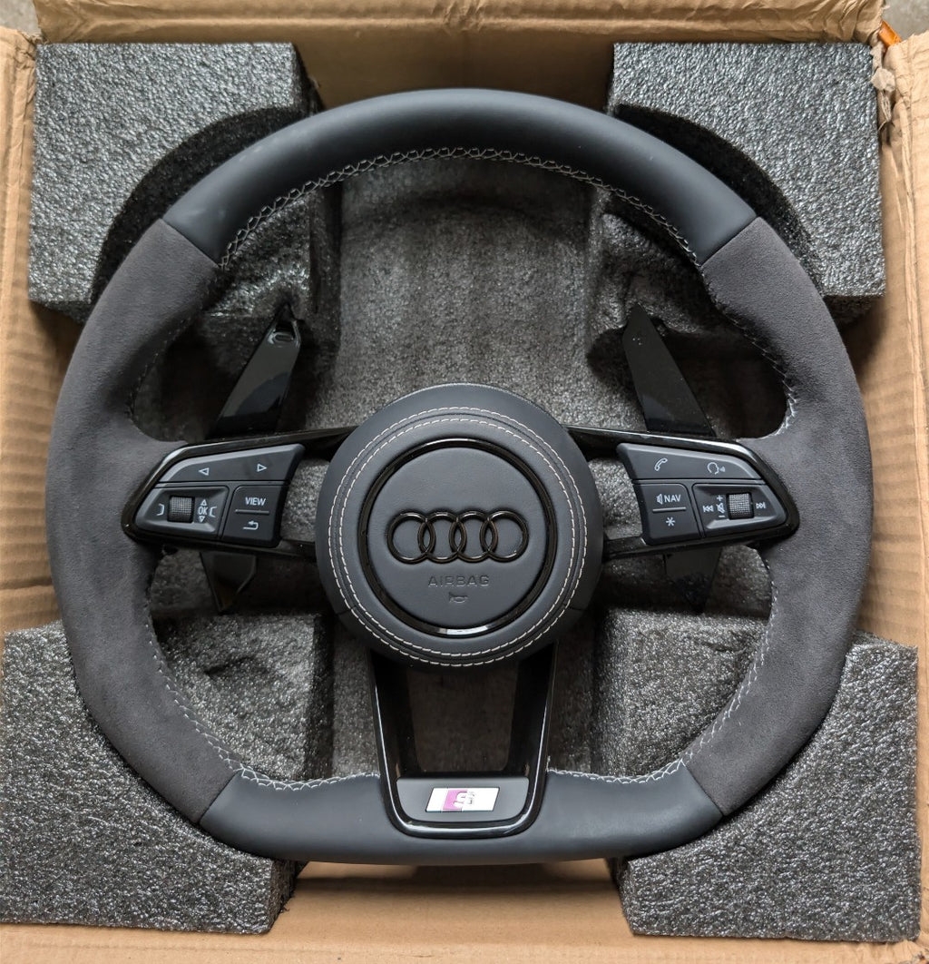Audi S RS Flat Bottom Steering Wheel – Leather & Alcantara
