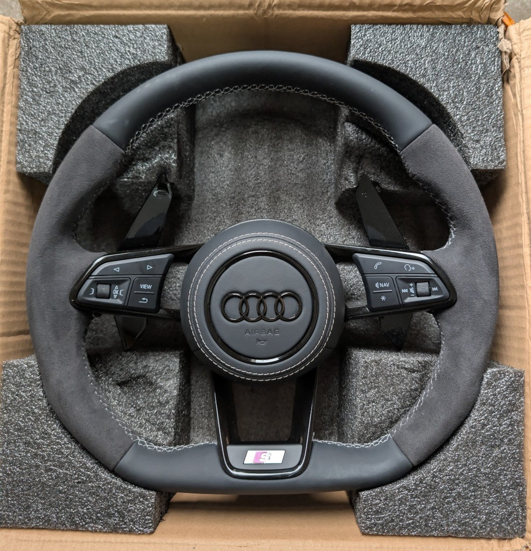 Audi S RS Flat Bottom Steering Wheel – Leather & Alcantara