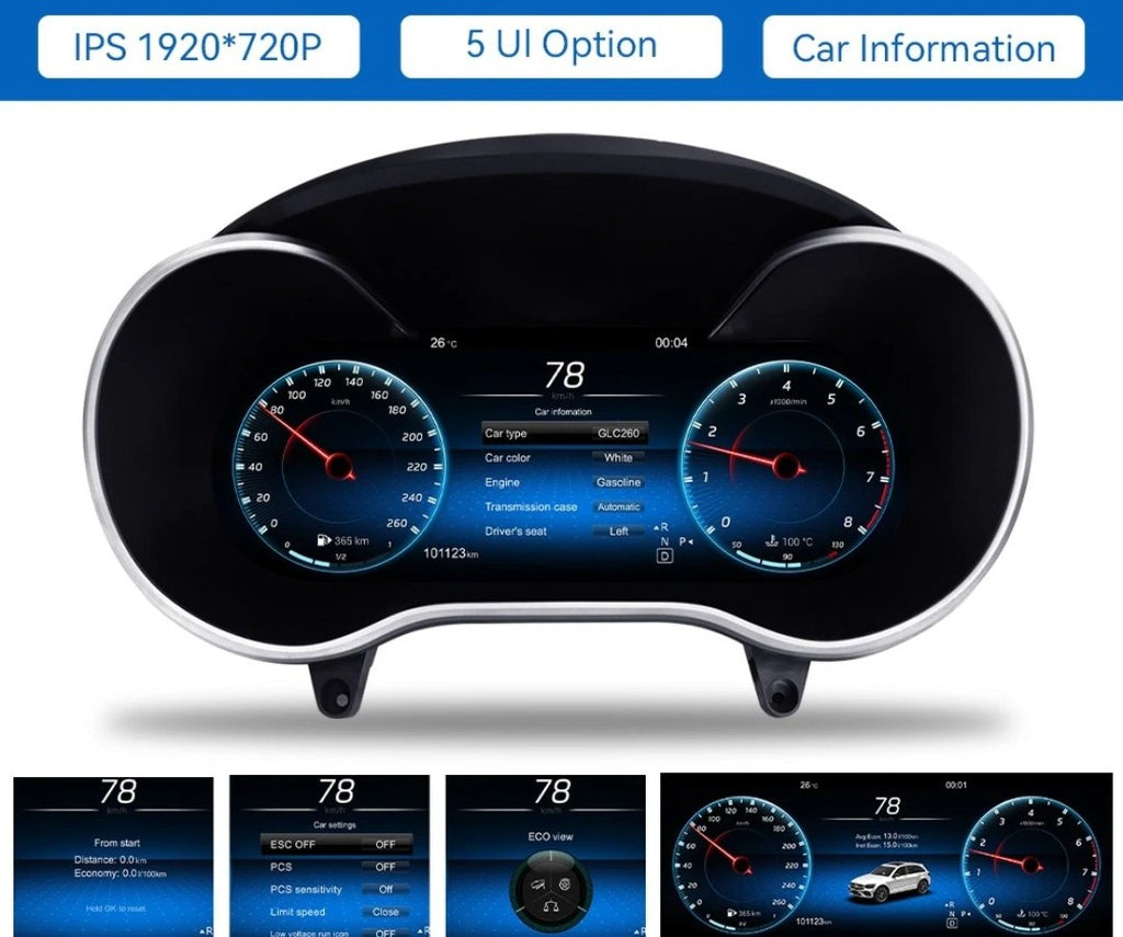 Mercedes-Benz C-Class Digital LCD Instrument Cluster