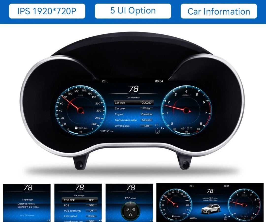 Mercedes-Benz C-Class Digital LCD Instrument Cluster