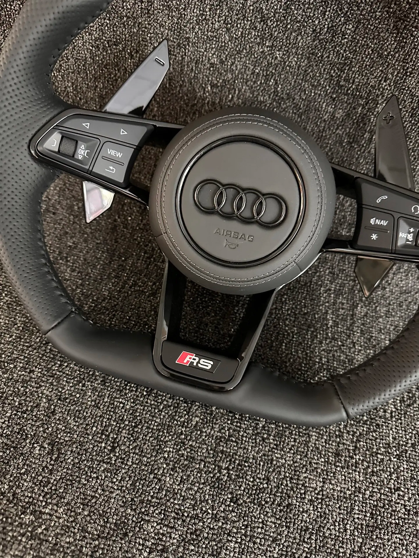 Audi S RS Flat Bottom Steering Wheel – Leather