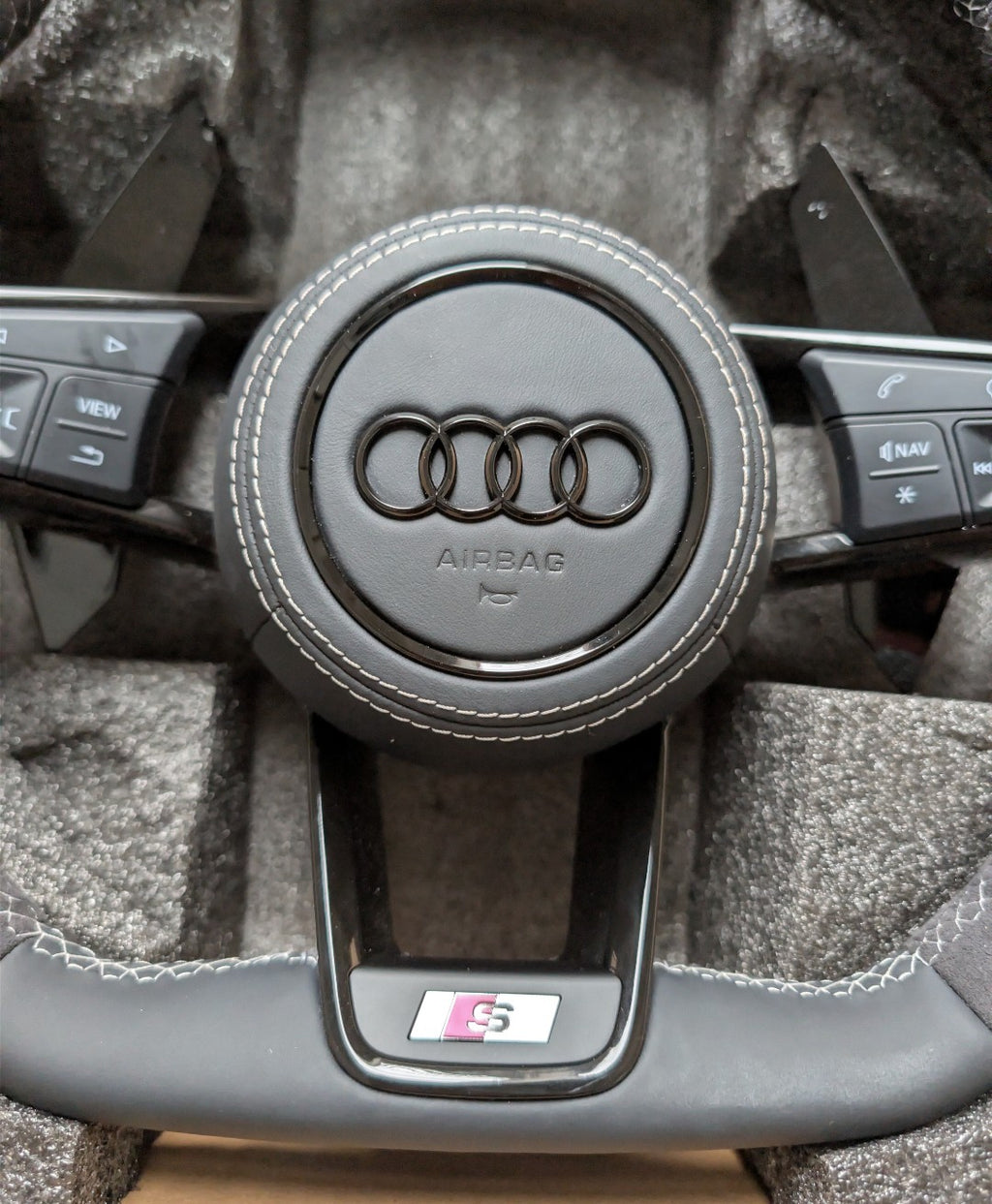 Audi S RS Flat Bottom Steering Wheel – Leather & Alcantara