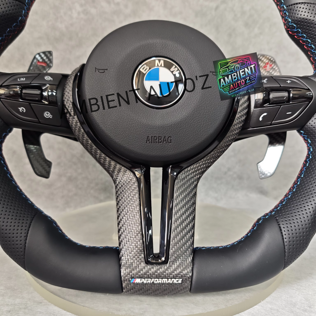 BMW F Series Steering Wheel Flat Bottom - Perforated Leather
