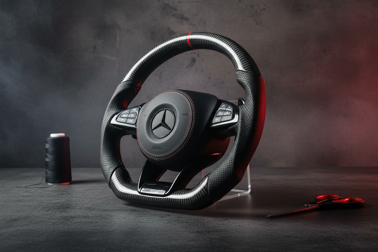 Mercedes AMG Steering Wheel - Carbon Fibre & Leather