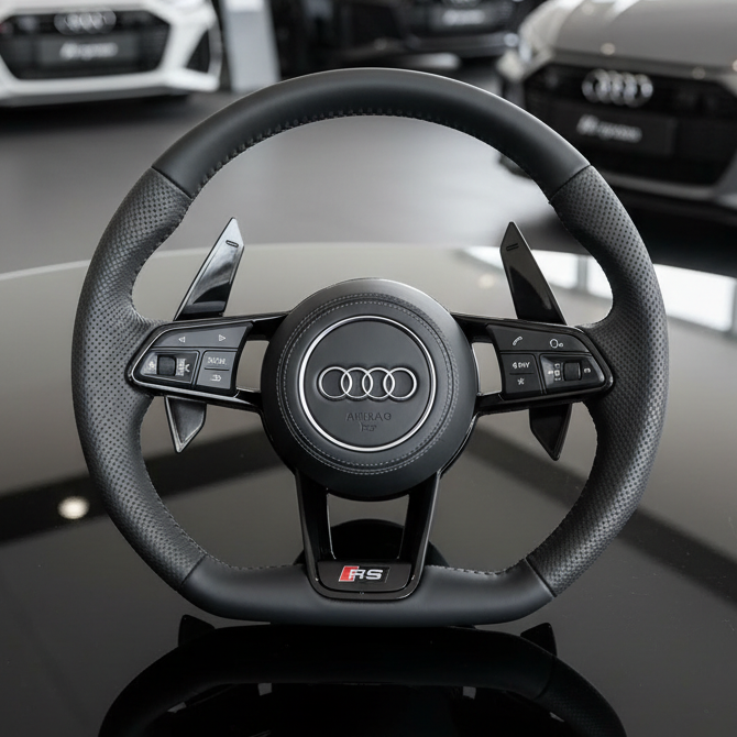 Audi S RS Flat Bottom Steering Wheel – Leather