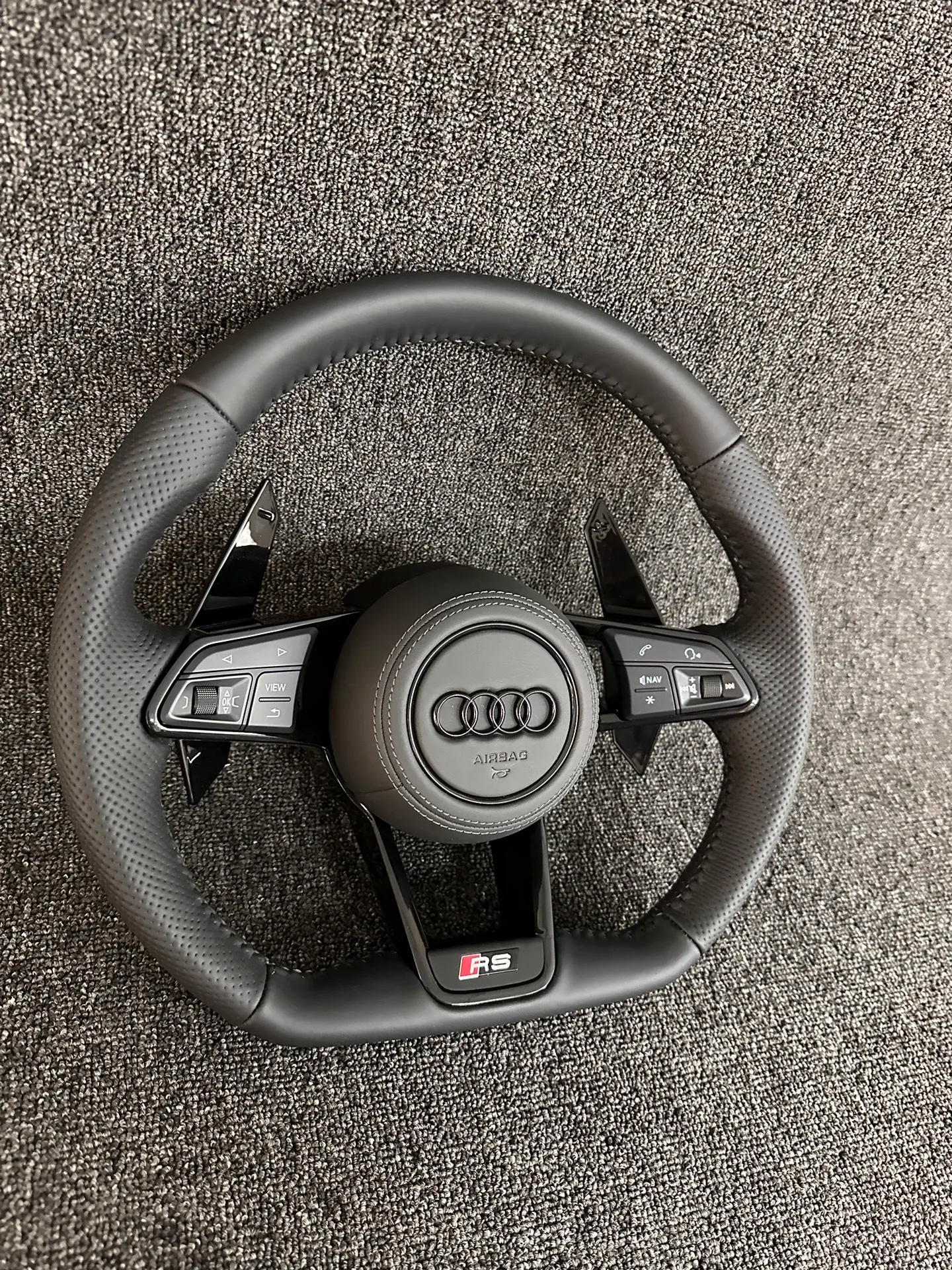 Audi S RS Flat Bottom Steering Wheel – Leather