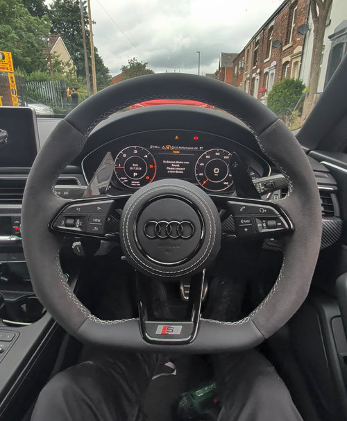 Audi S RS Flat Bottom Steering Wheel – Leather & Alcantara