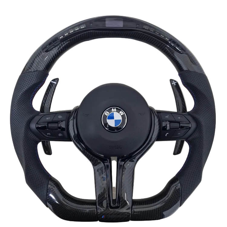 BMW F-Series LED RPM Steering Wheel – Carbon Fibre Gloss Black Trim