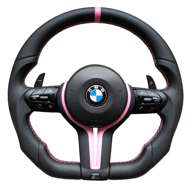 BMW F Series Flat Bottom M Sport Steering Wheel – Pink Edition