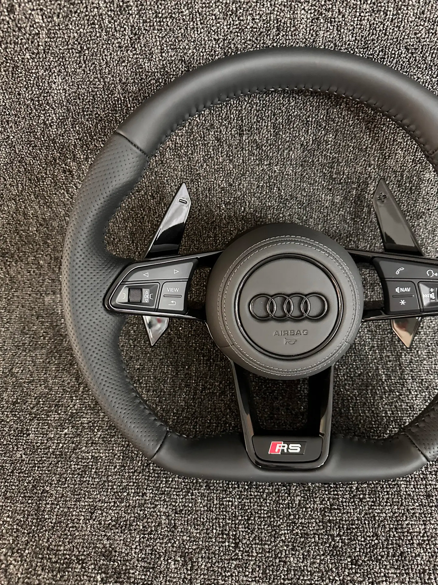 Audi S RS Flat Bottom Steering Wheel – Leather
