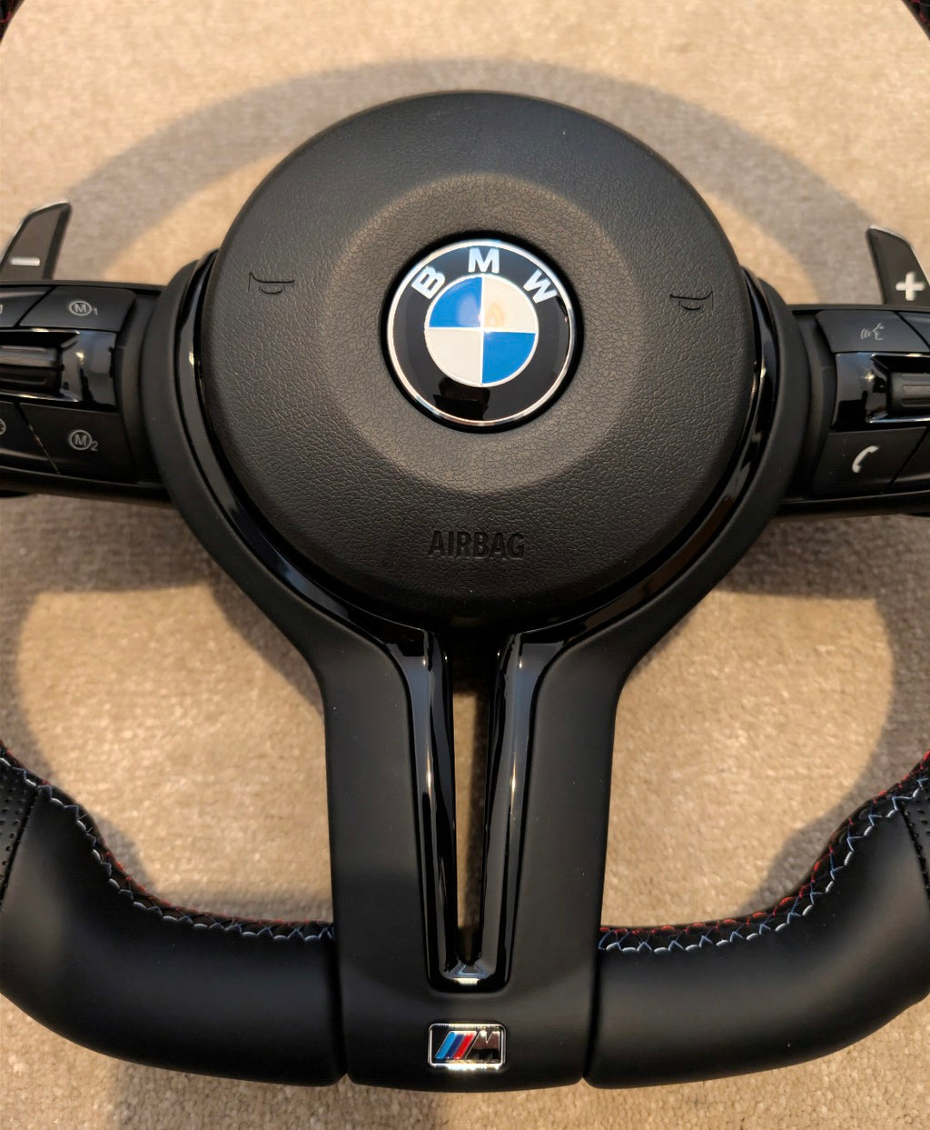 BMW F Gen Gloss Black Flat Bottom Steering Wheel – Leather