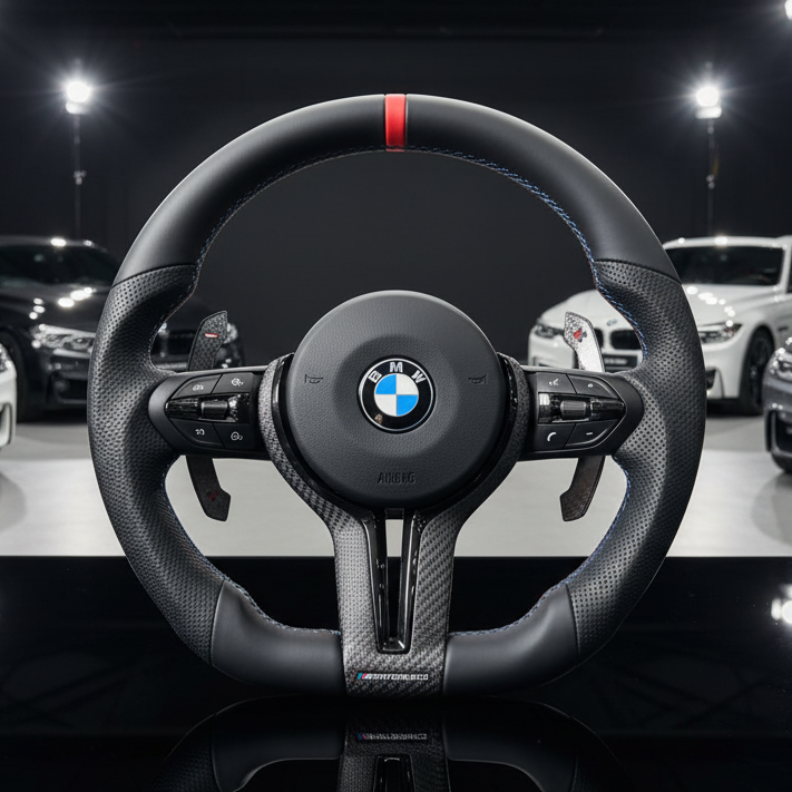 BMW F Series Steering Wheel Flat Bottom - Perforated Leather