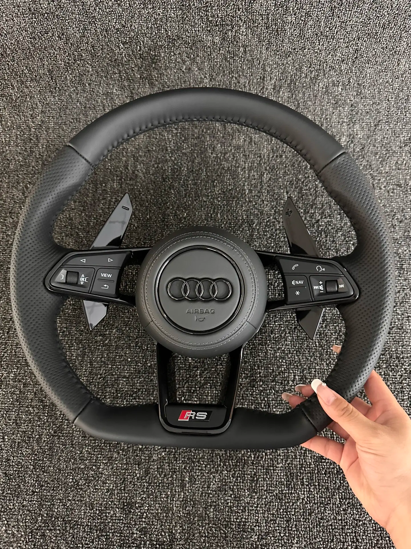 Audi S RS Flat Bottom Steering Wheel – Leather