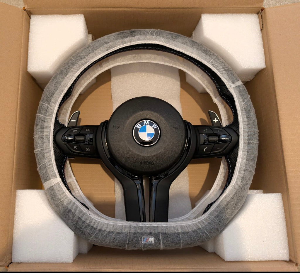 BMW F Gen Gloss Black Flat Bottom Steering Wheel – Leather