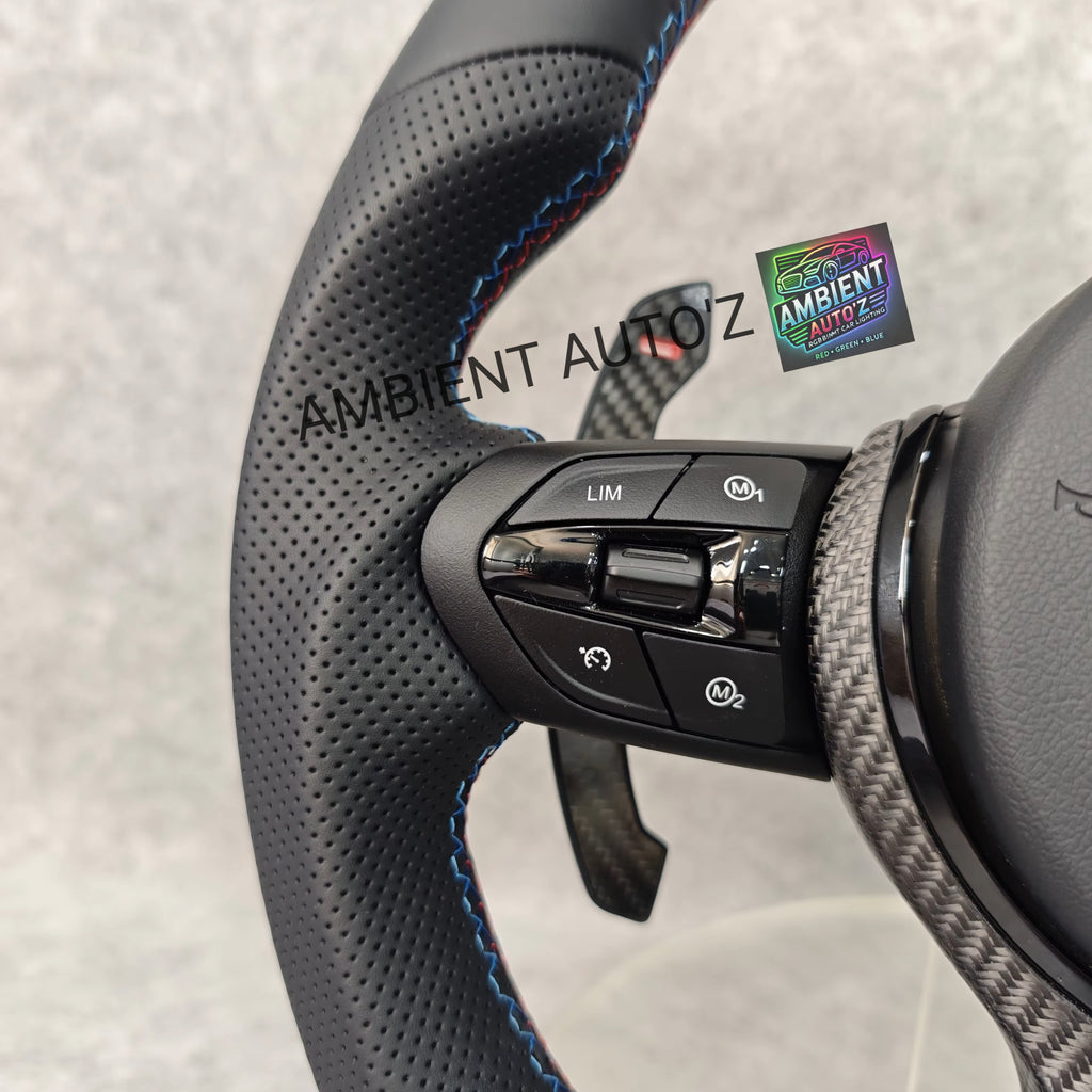 BMW F Series Steering Wheel Flat Bottom - Perforated Leather